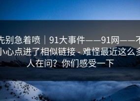 先别急着喷｜91大事件——91网——不小心点进了相似链接 - 难怪最近这么多人在问？你们感受一下