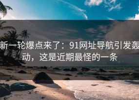 新一轮爆点来了：91网址导航引发轰动，这是近期最怪的一条
