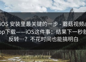 iOS 安装里最关键的一步 - 蘑菇视频app下载——iOS这件事：结果下一秒就反转…？不花时间也能搞明白