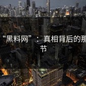 揭秘“黑料网”：真相背后的那些细节
